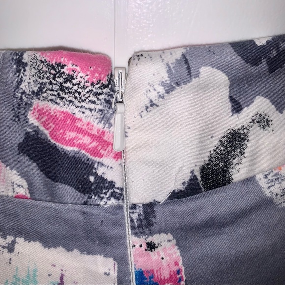 LANE BRYANT ⭐️ Gray Watercolor Cotton Panel Skirt - Picture 5 of 9